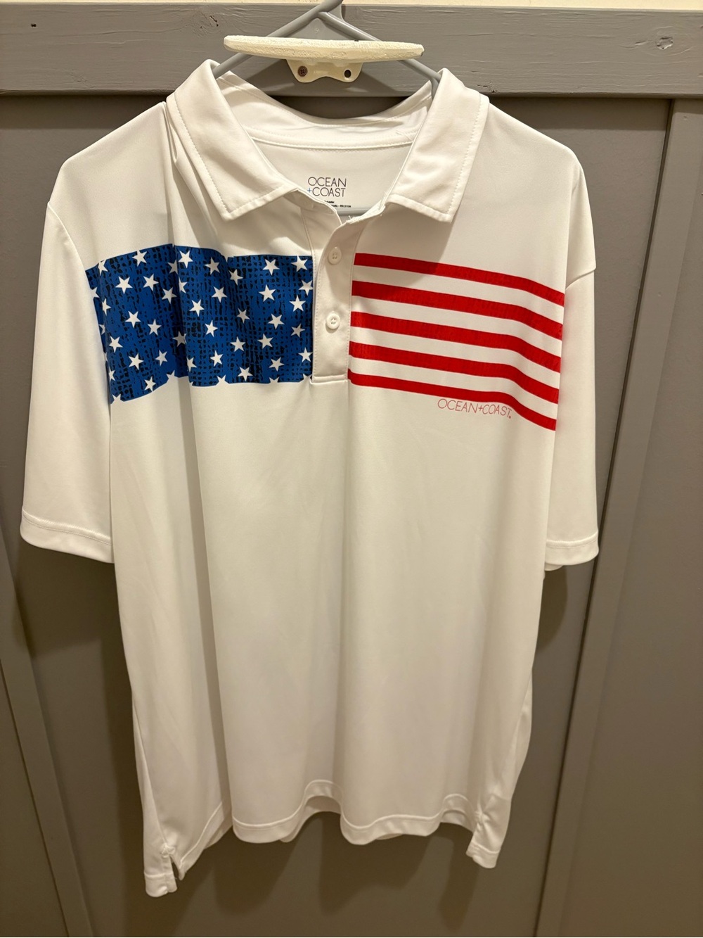 Ocean + Coast American Flag Performance Polo Shirt